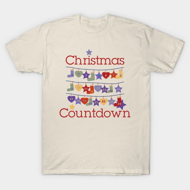 Christmas Seasons - Pretty Countdown Calendar 3 T-Shirt by EDDArt